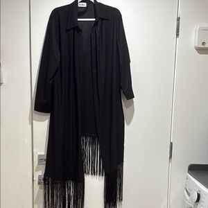 Black Fringe Long kimono